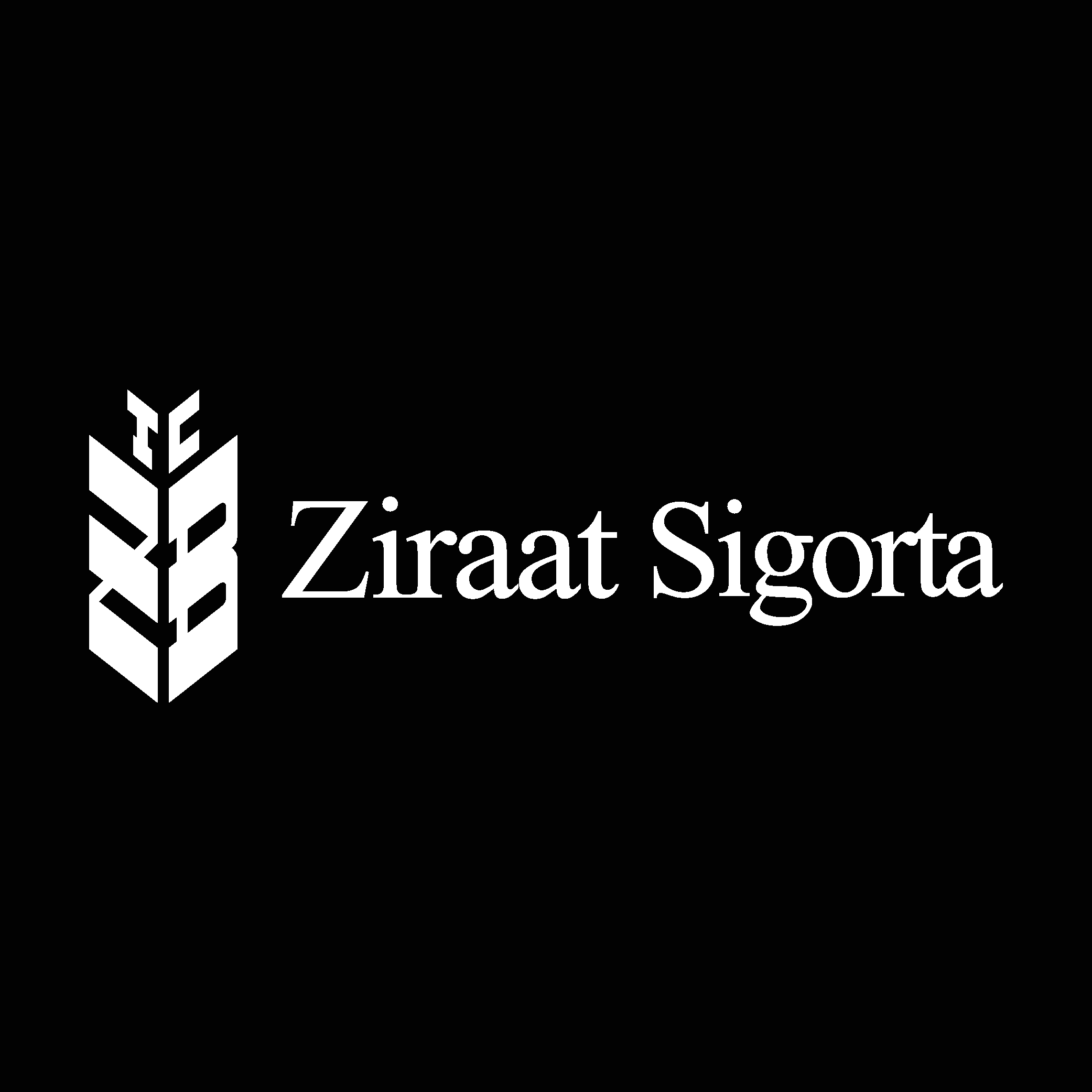 Ziraat Sigorta White Logo Vector Logo